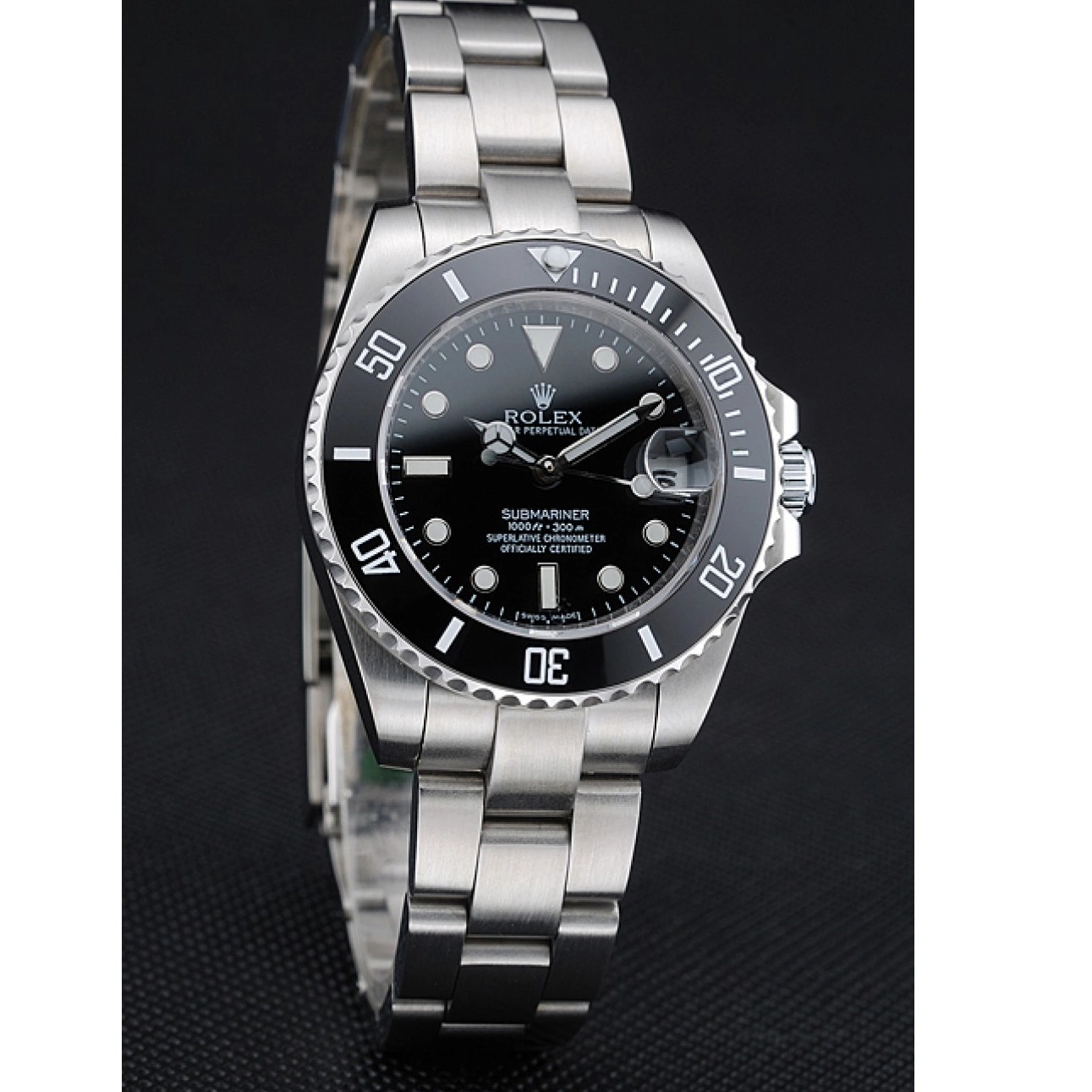 Aaa replica watch 1454153 Bracelet Rolex Submariner Dial Steel Date Black Stainless 0818
